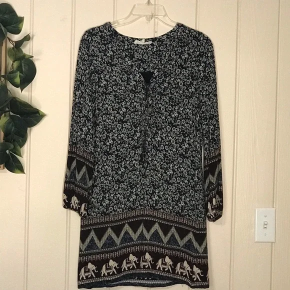 Ladies Altar’d State LS Multicolor Design Dress Elephants Flower Floral 
XS 0 2… - Picture 9 of 14